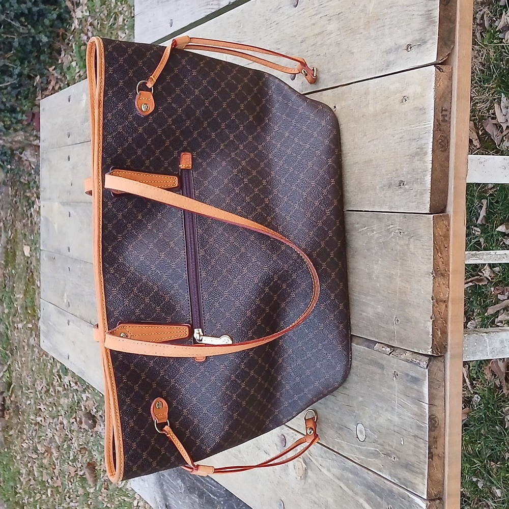 Rioni Moda Italia Leather-trimmed Tote Shoulder Bag With Magnetic Closer - Picture 4 of 15